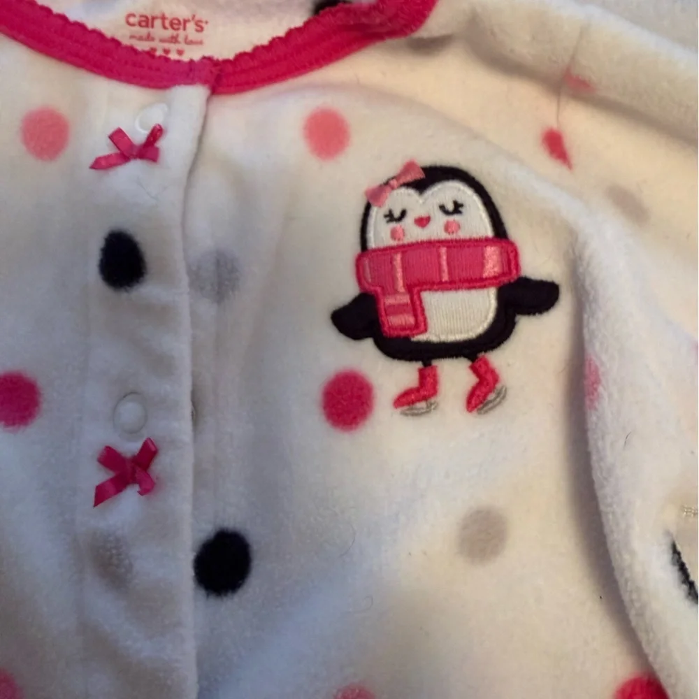 Carter's White and Pink Baby Onesie